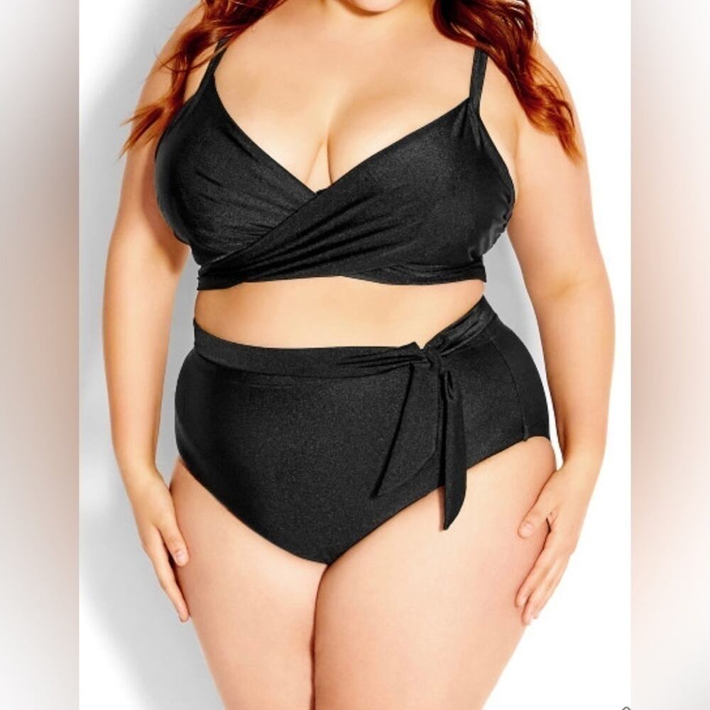 City Chic FOX & ROYAL Bikini Brief Black Size 20